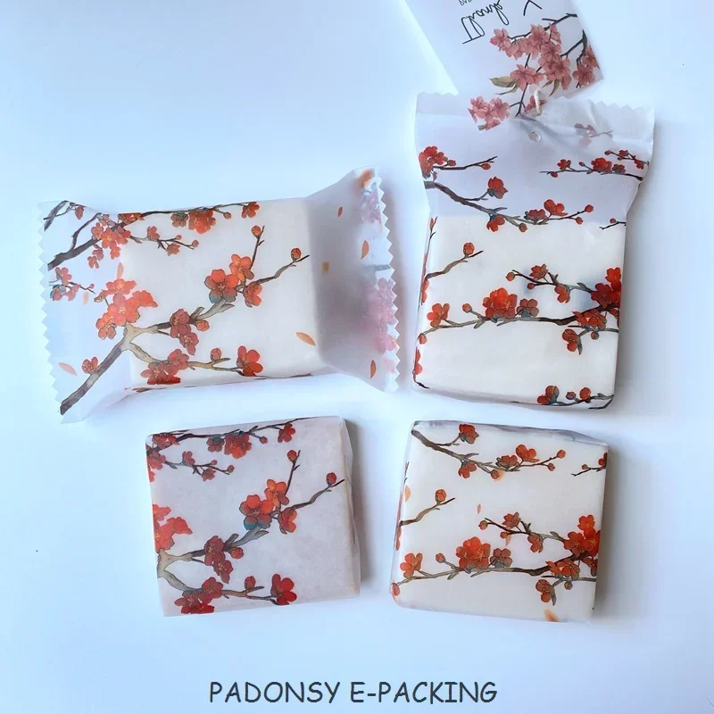 Chinese Flower 80% Transparent Paper Gift Wrapping Handmade Soap Wrapping Wax Paper ECO Friendly