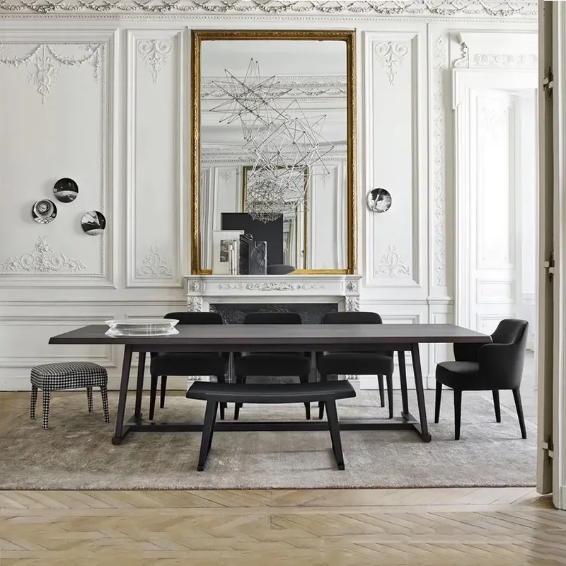 for Nordic All Solid Wood Desk Retro Workbench Long Conference Table Large Designer Negotiation Table