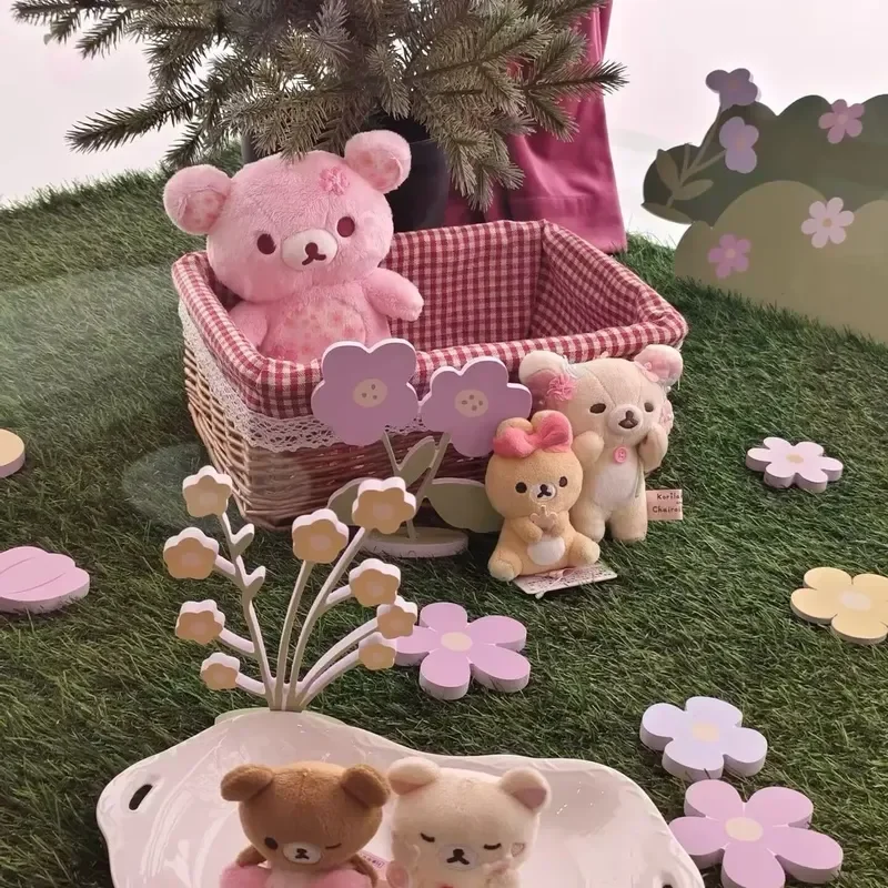 Sakura Floral Bear Plush Toy Soft Stuffed Cuddly Sleeping Hug Pillow Home Decoration Birthday Gift For Adult Women view 5