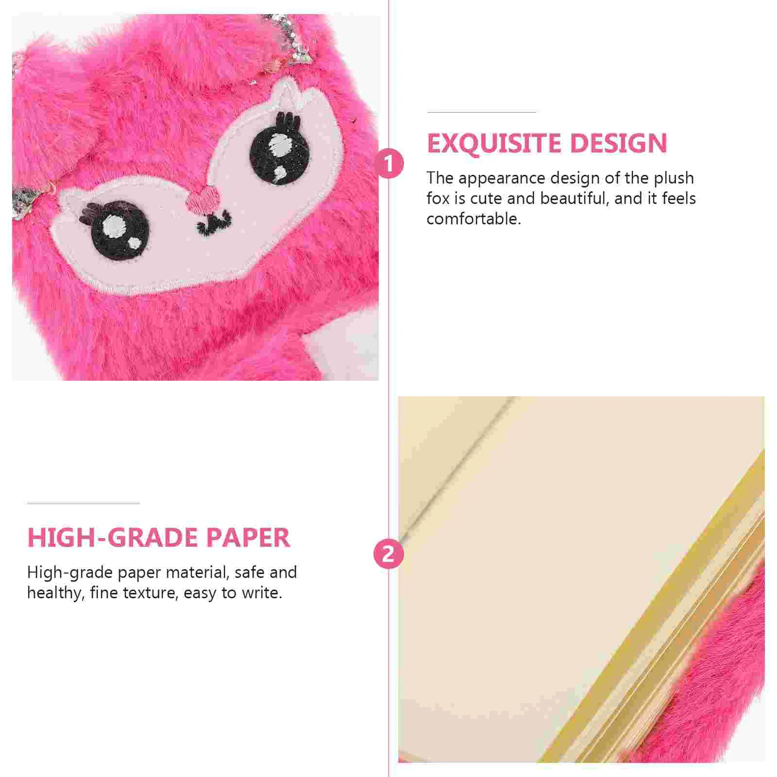 Animale Fluffy Journal Mini Notebook Ragazza Diario multifunzione Bambino Peluche Segreto