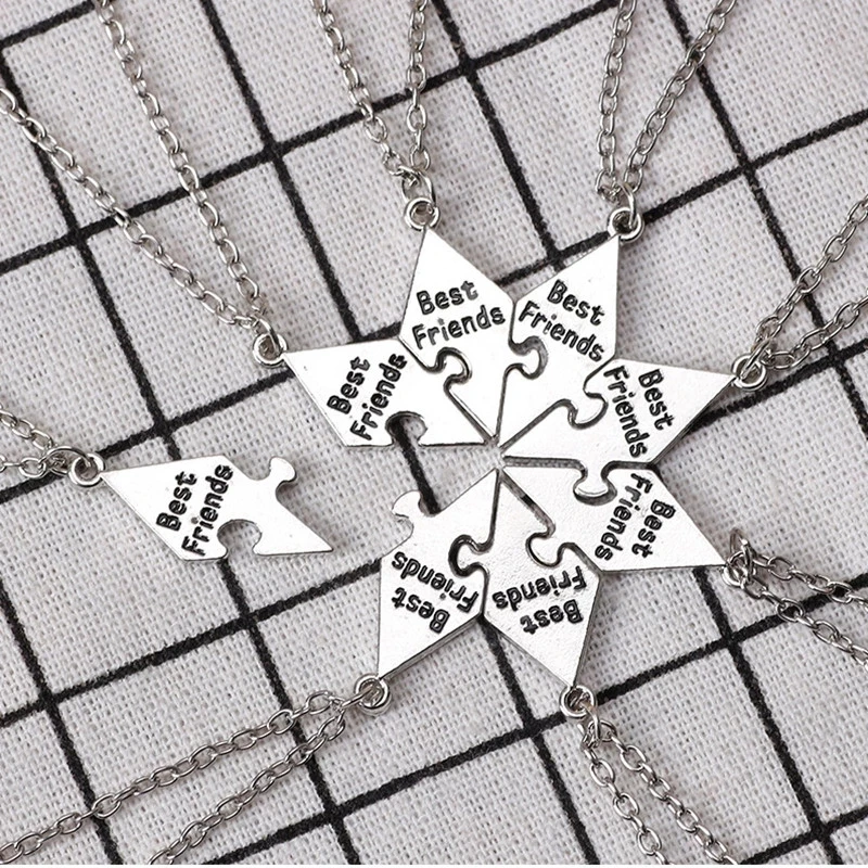 3/4/5/6/7/8/9/10PCS Best Friend Good Friends Necklace Friendship Letter BFF Pendant Necklace Fashion Graduation Ceremony Gift