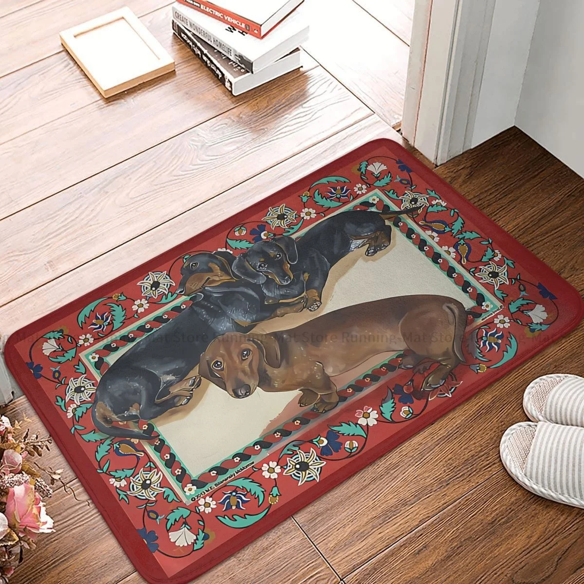 

Dachshund Pet Dog Non-slip Doormat Living Room Mat Wienerdog Party Hallway Carpet Welcome Rug Indoor Decor