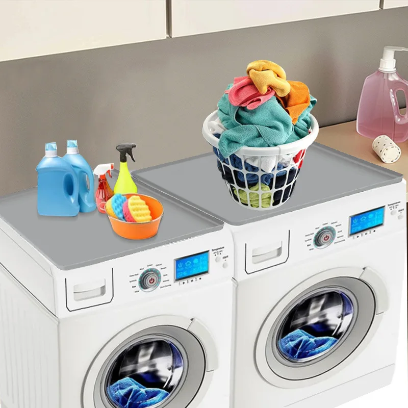 Silicone Washing Machine Mat, Storage Mat, Multi-functional Dustproof and Waterproof Washing Machine, Dryer Top Protection