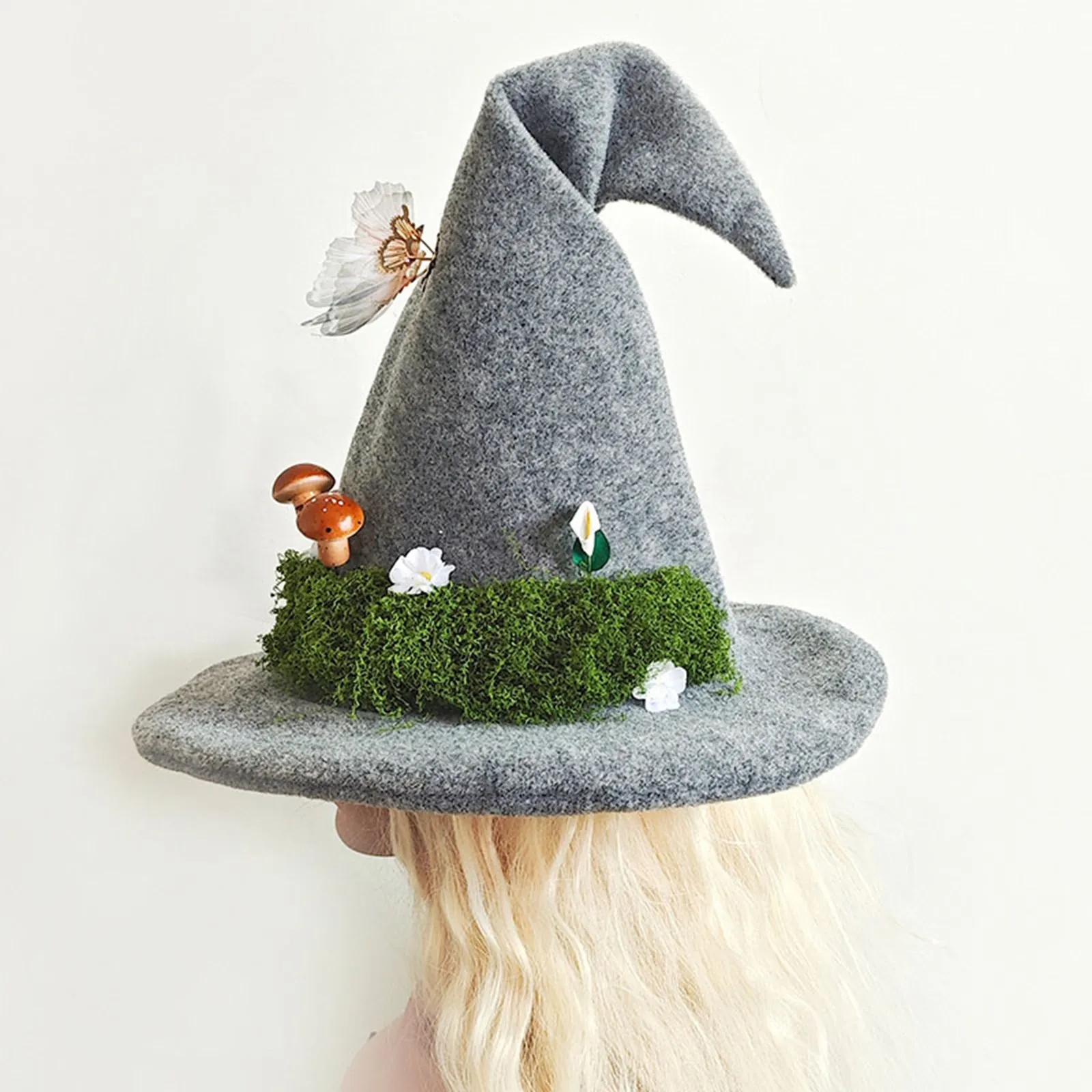 Chapeau de Sorcière Papillon, Accessoires de Décoration Cosplay Médiéval, Déguisement de ixd'Halloween