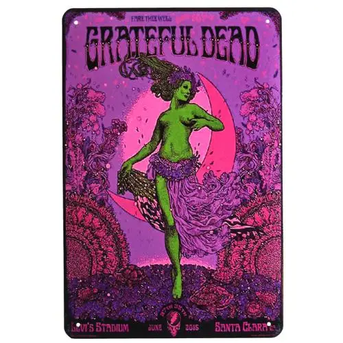 Grateful Dead 50 Year Anniversary Vintage Metal Sign 2015 Tour ; Purple
