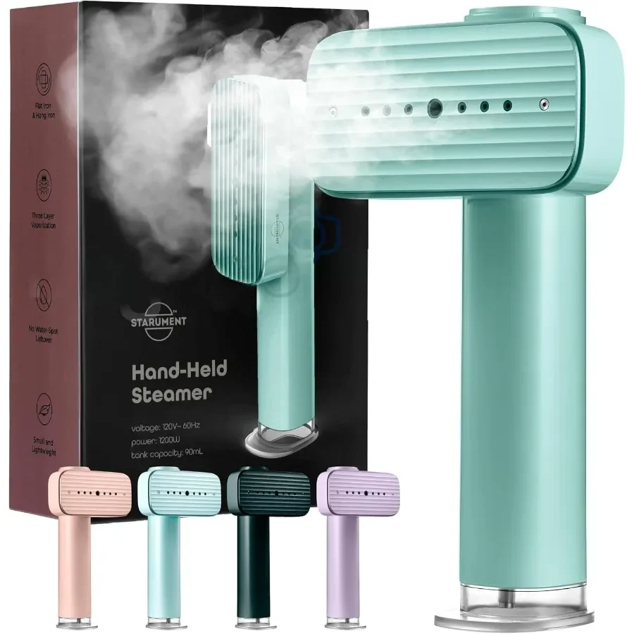 مكواة بخار محمولة للسفر في الملابس: مزيل تجاعيد قماش فعال مع قفاز مقاوم للحرارة 18 ثانية تسخين سريع 90 مل لون ماء #1