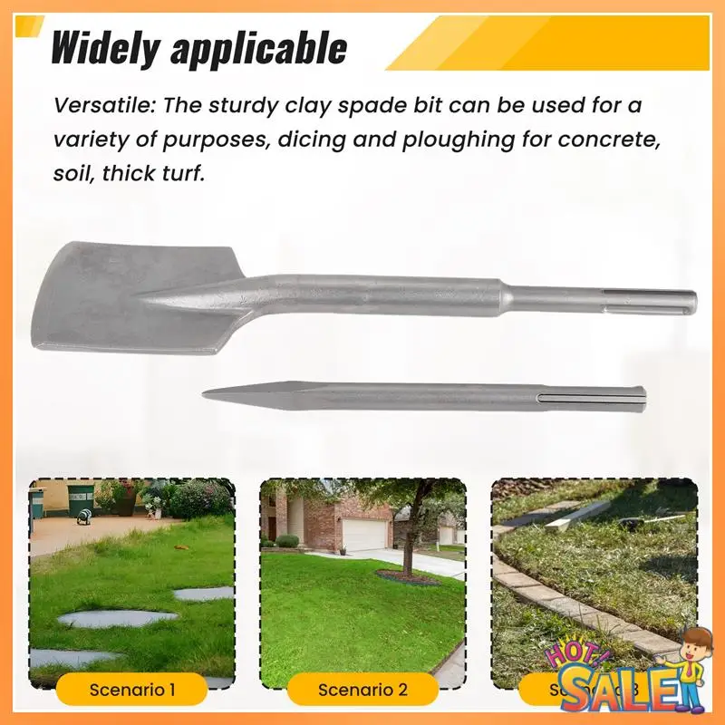 

AB68 Clay Spade,19.6X4.3 Inch SDS-Max Shank,40Cr Steel Jackhammer Bit Trenching And Digging Shovel Bit For Gravel,Freeze Soil