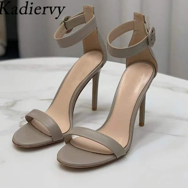 

Classics High Heels Gladiator Sandals Women Suede Leather Summer Shoes Women Ankle Strap Thin Heels Runway Sandals Woman