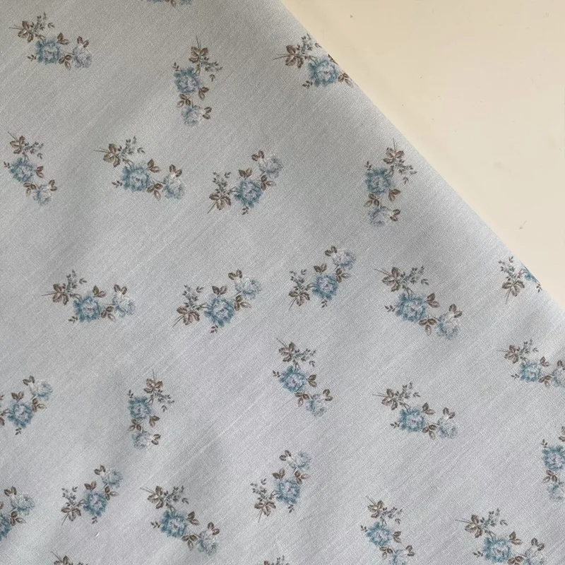 

145cm*50cm Cotton Fabric Blue Small Floral Pattern Suitable For DIY Handmade Shirts Dresses Hairbands Toy Doll Clothes Fabric