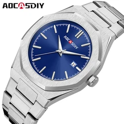 AOCASDIY-Montre-bracelet d'affaires de luxe pour hommes, étanche, Shoous Date, montres carrées pour hommes, horloge en alliage, montre à quartz