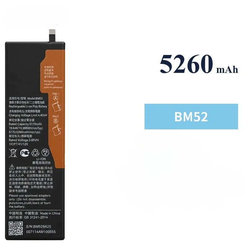 BM52 for Xiaomi CC9 Pro/Note 10/Note 10 Lite/Note 10 Pro Phone Battery 0 Cycle High Capacity Battery Replacement Bateria  Tools