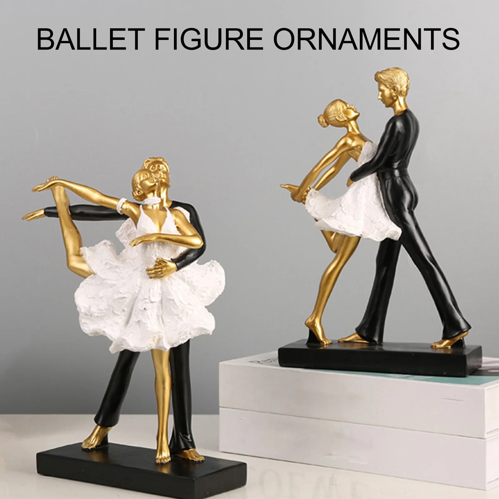 

Romantic Couple Dancing Sculpture Decoration Resin Elegant Couple Ballet Dancer Statue Figurine Ornament