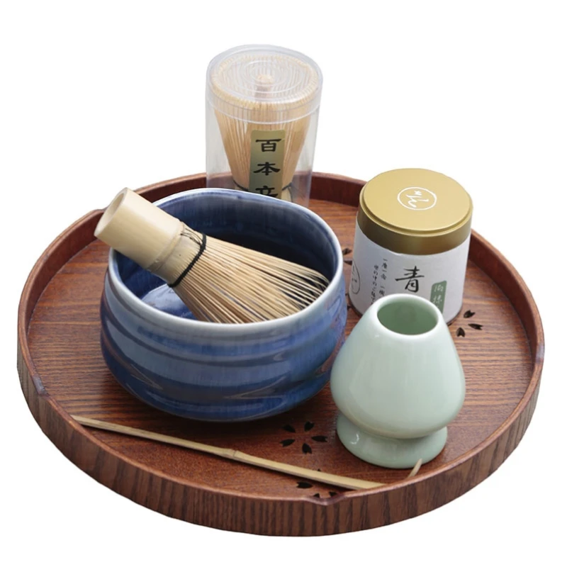 Tea-ordering set in Song Dynasty Tools Matcha Tea Paddy Mixing Ceramic Bamboo Three-piece Tea Cup Japanese Bamboo