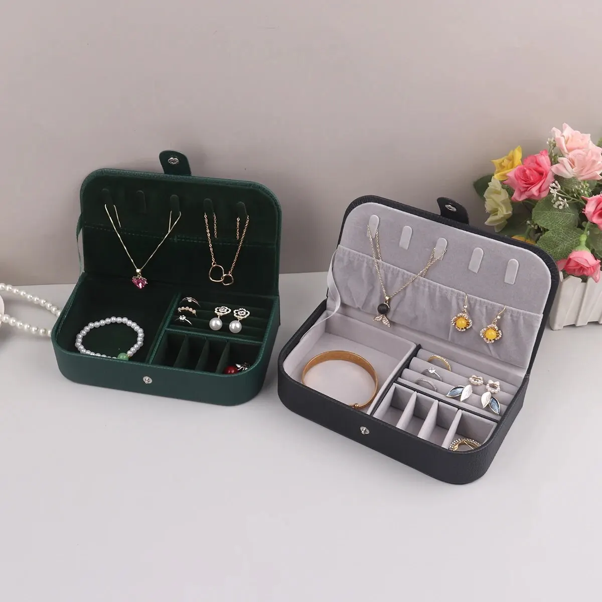 Portable Jewelry Box Organizer Display Travel Case