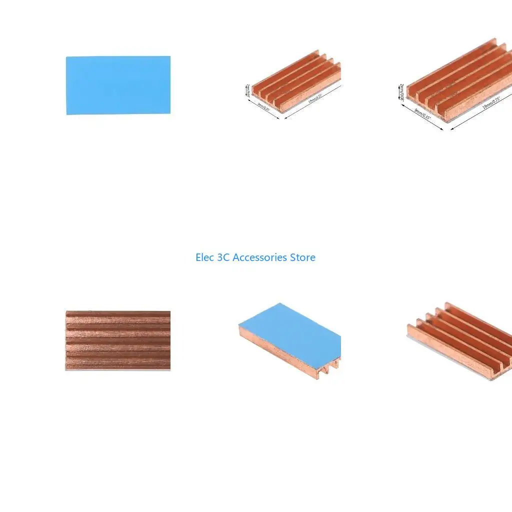 Y51A Ultra-thin Copper Memory Card IC Chip Heat Sink Cooler Pad for Mos 19x9x 2.0mm