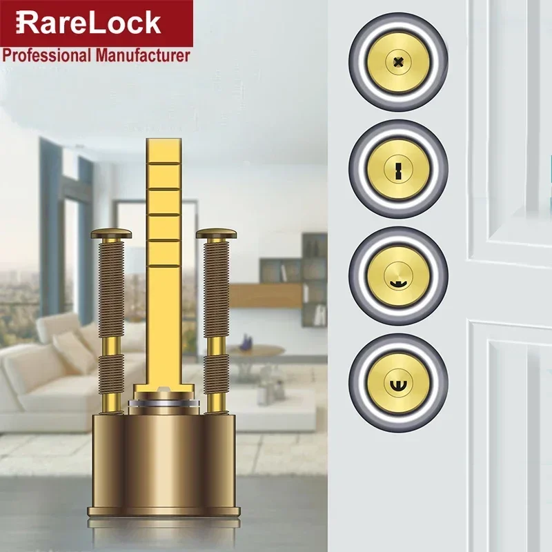 Brass Door Lock Cylinder Gate Locks Different Keys 35 - 45mm Thickness Bedroom Bathroom Accessory Rarelock A