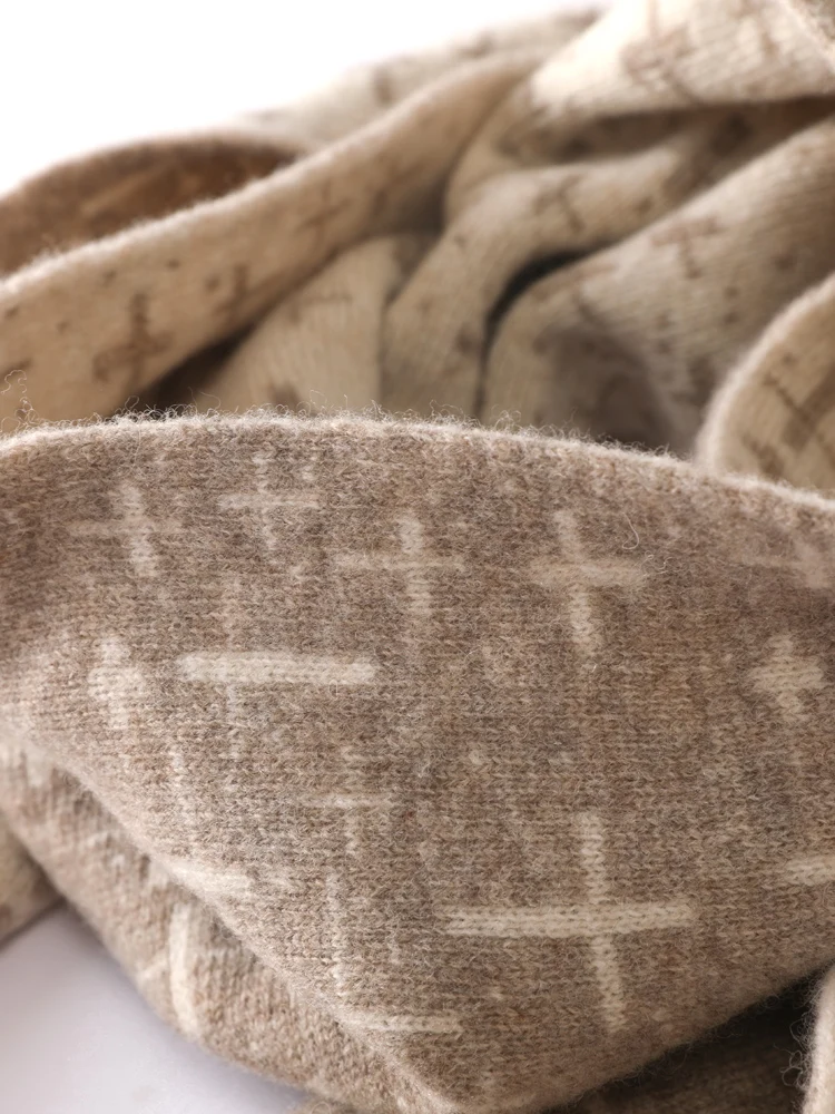 ชุดหมวกและผ้าพันคอไหมพรมขนแกะเมอริโนแท้ 100% สำหรับผู้หญิง สไตล์ลำลอง อุ่น นุ่ม แฟชั่นฤดูใบไม้ร่วงและฤดูหนาว  ชุดหมวกและผ้าพันคอไหมแคชเมียร์