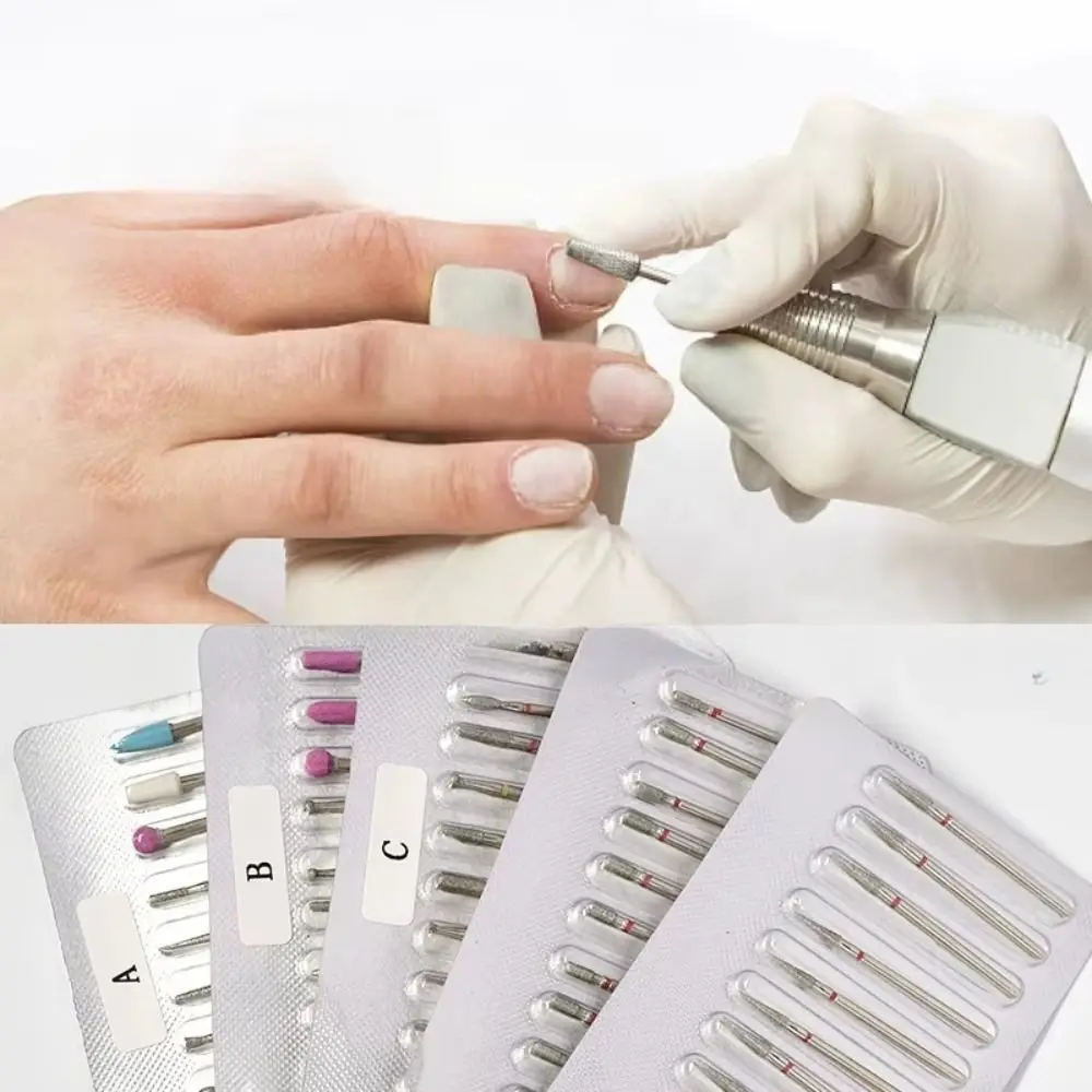

10Pcs Russian style Nail Polishing Head Set High-hardness Wear-resistant Manicure Grinding Head Dead Skin Removal
