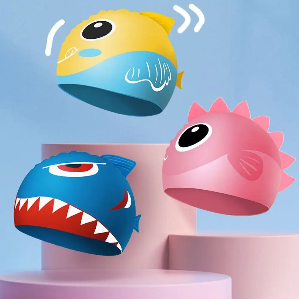

For Kids Whale Children Swimming Cap Dinosaur Cartoon Pattern For Diving Swimming Cap Elastic Hat Swimming Hat Swim Pool Hat