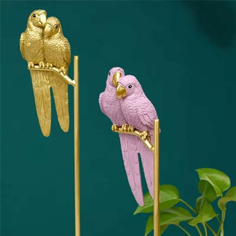 J1UL1N Parrot Sculpture Resin Parrot Statue Bird Animal Decoration Modern Entrance Desk Living Room Decoration
