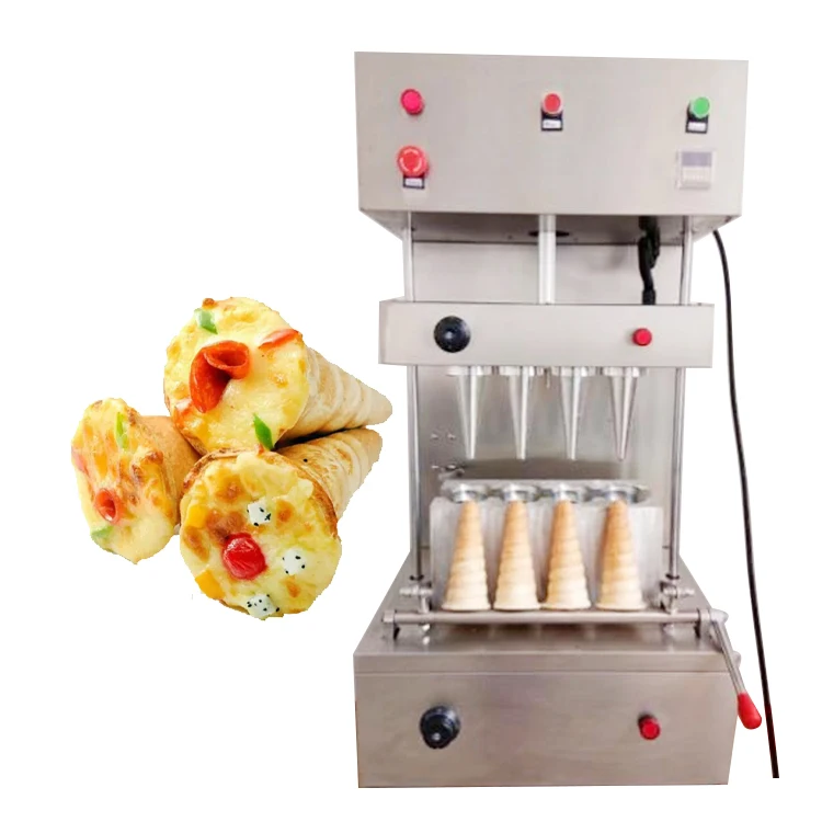 110V 220V 2.6kW Pizza Cone Making Machine Stainless Steel 4 Mould Upper and lower aluminum molds Cone  Pizza Making Machine