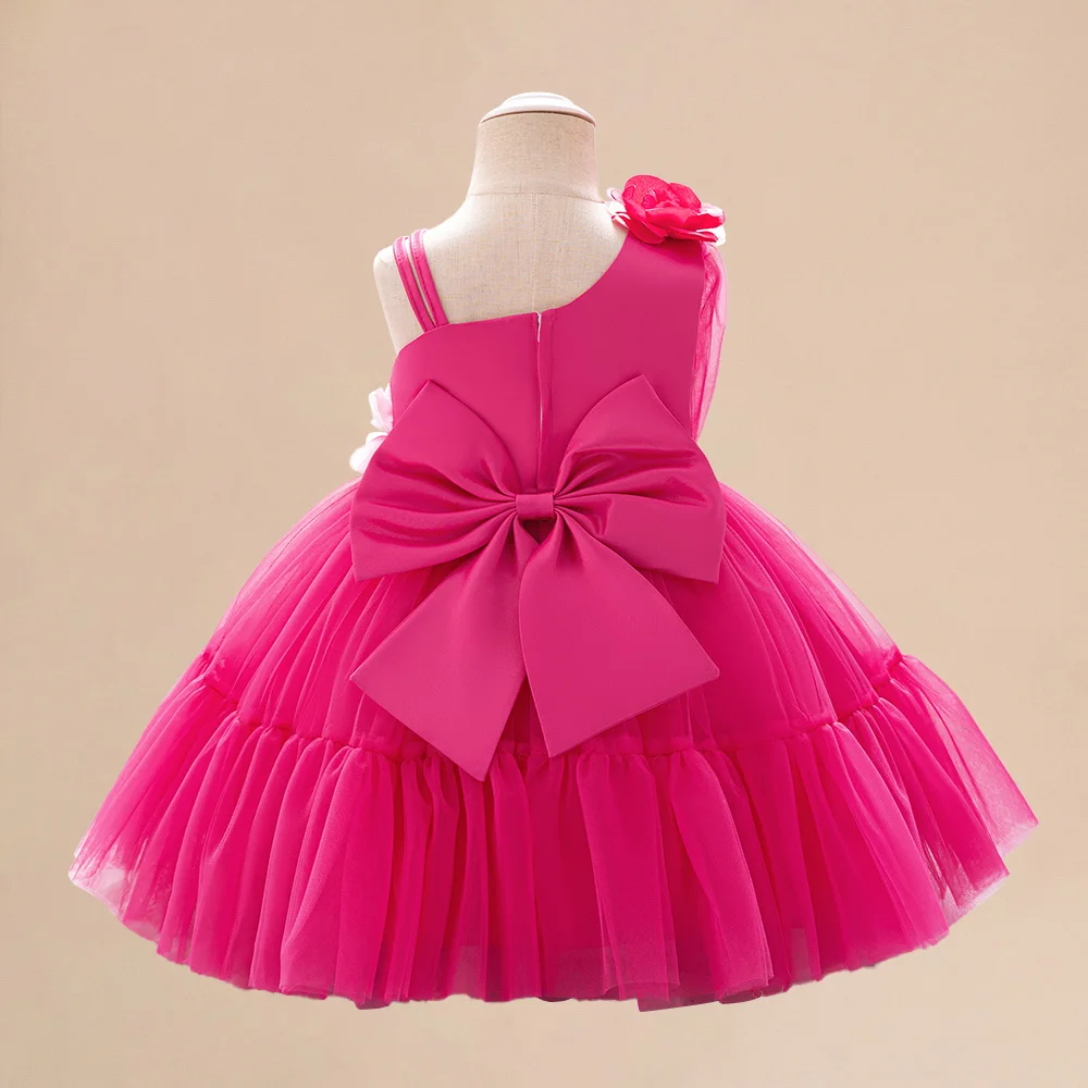 Baby Girls Floral Party Dress Girl Birthday Princess Dresses With Bow Toddler Summer New Tulle Clothes Kids Weekend Holiday Wear