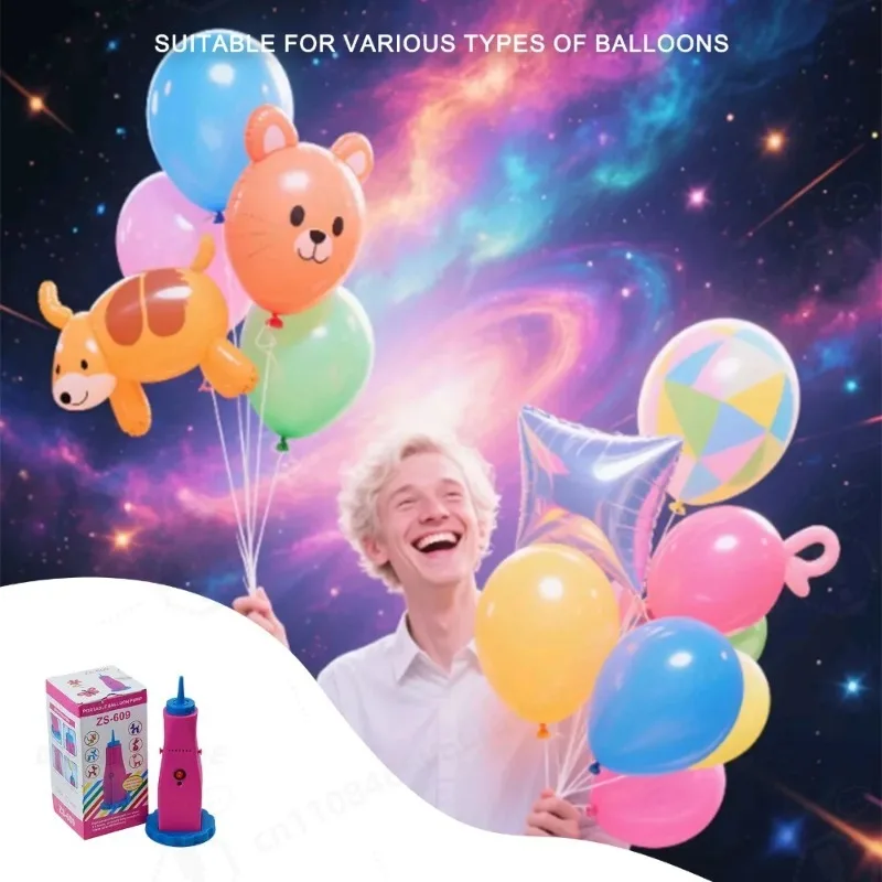 Mini Electric Balloon Pump Portable Balloon Blower Machine with Press and Auto Inflate Balloon Inflator Anti-slip Air Pump
