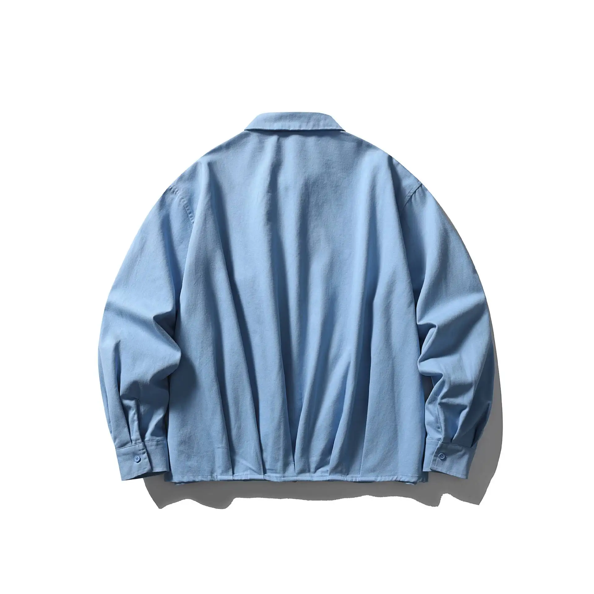 Men Teen Cityboy Outdoor Fashion Loose Casual Long Sleeve Cotton Cargo Shirts Coat Male Japan Streetwear Shirts Blouses Tops