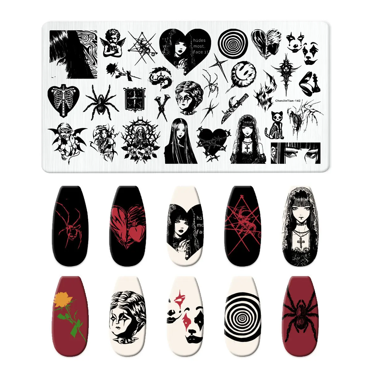 Halloween Nail Stamping Plates Zombie Bride Skull Bat Template Stencils Nail Art Stamp Image Plate Manicure Nail Print Tool