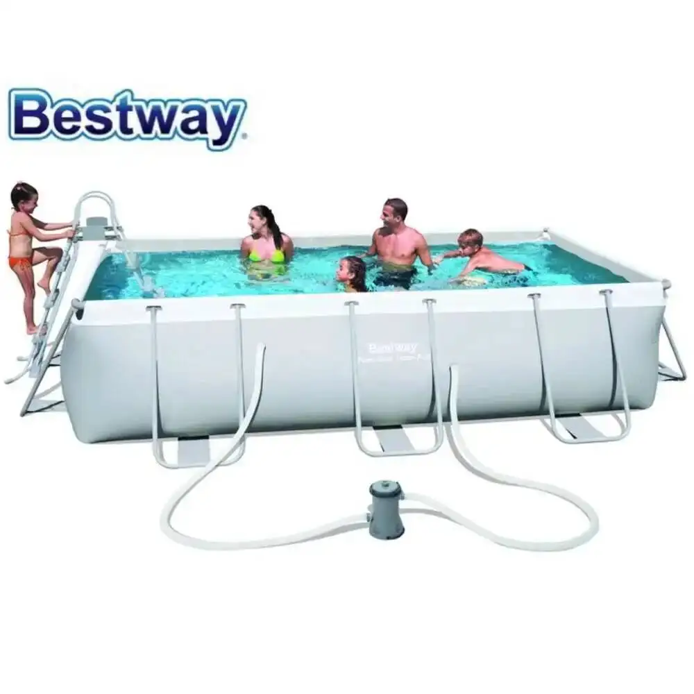 56441 Bestway AGP 404*201*100cm Piscina Grande Rectangular con Marco para Familias, Piscina Elevada para Niños y Padres, en Oferta, 62Kg