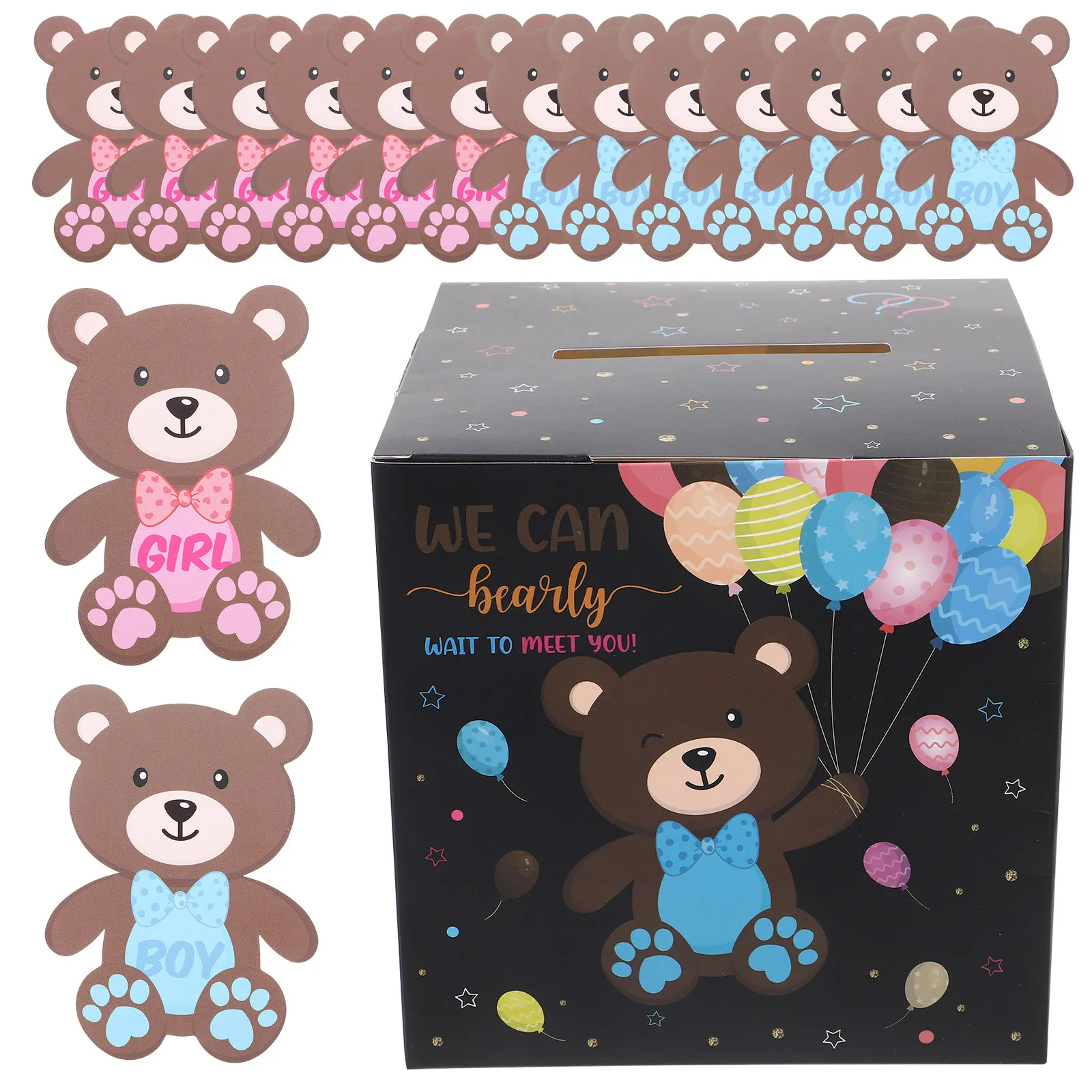 

1 set 1 Set Gender Reveal Game Card Voting Box Props For Shower Gender Reveal Supplies Paper Box For Party