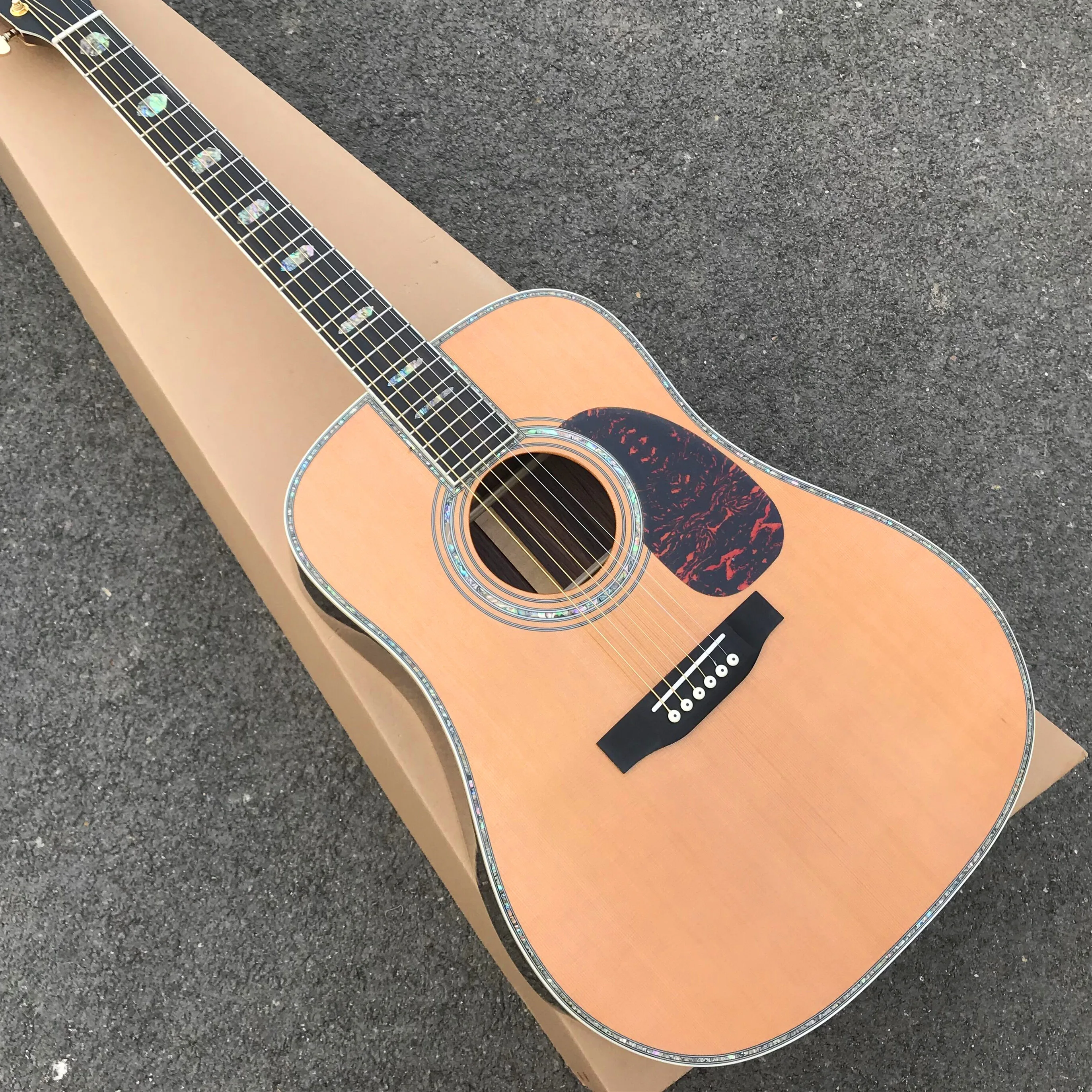 

Real Abalone 41 Inches D45 Series Solid Cedar Acoustic Guitar Ebony Fingerboard Rosewood Back and Sides