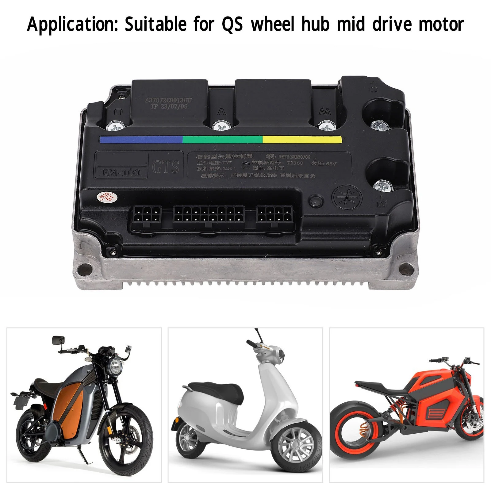 

ECU Sine Controller IP67 Low Noise Programmable Controller Fit for QS Wheel Hub Mid Drive Motor Motor Sine Controller