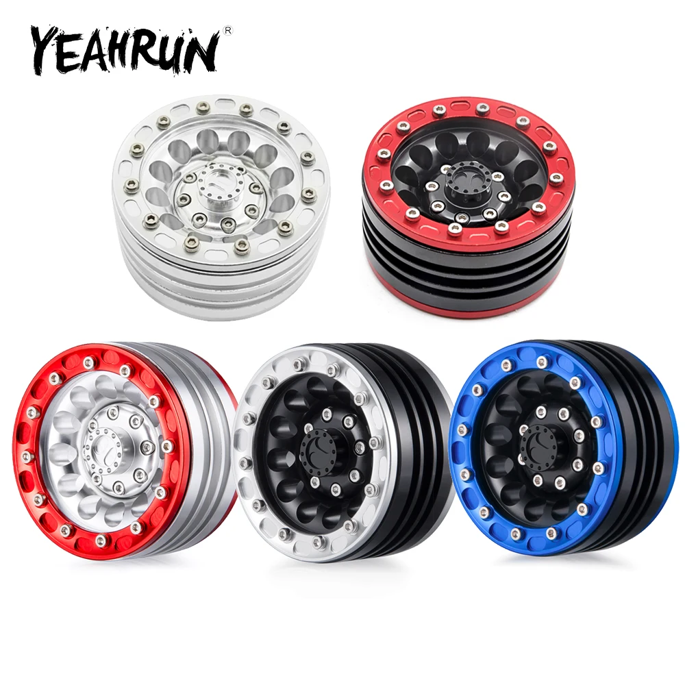 

YEAHRUN 1.9 inch Metal Alloy Beadlock Wheel Rims Hubs for Axial SCX10 D90 CC01 TRX-4 1/10 RC Crawler Car Model Upgrade Parts