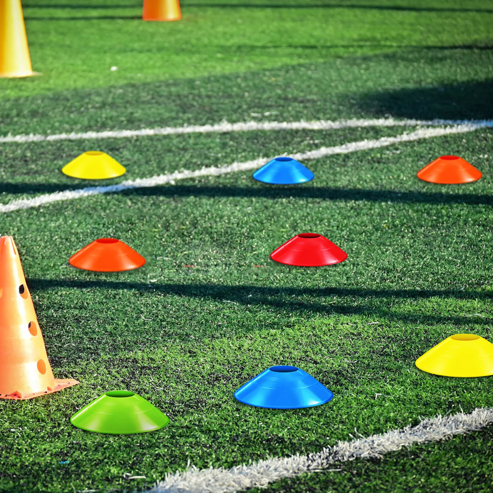 

30Pcs Soccer Training Cones Colorful Mesh Bag Agility Markers Practice Equipment Football Drills Soccer Agility Equipment