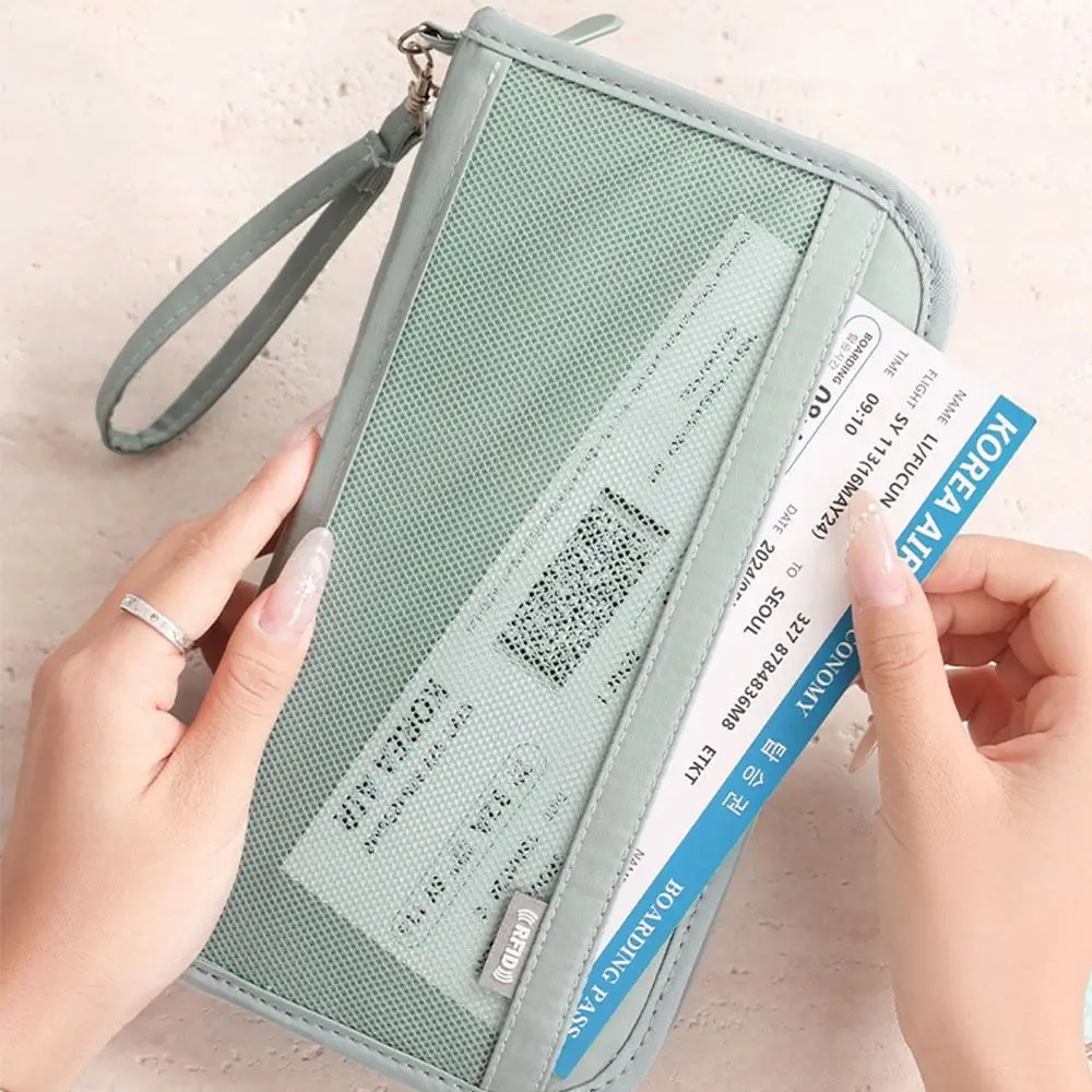 Portable Anti theft Travel Document Bag Large -capacity Cardholder Women Wallet RFID Shield Waterproof Credit Card Case Men