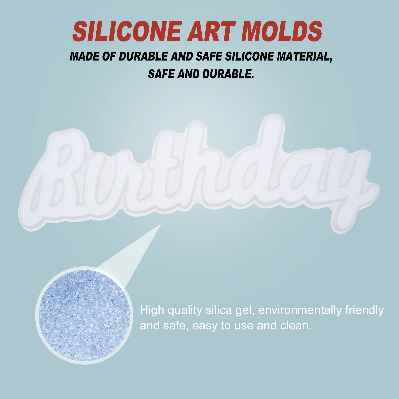 

1Pcs Crystal Silicone DIY Mold Flexible Word Shape Mold for Resin Crafts Home Decoration Desktop Ornament Photo Props