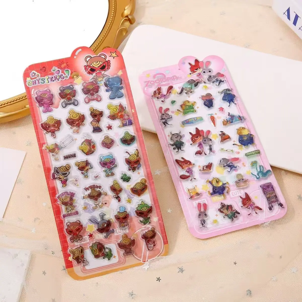 Pegatina 3D de Gelatina con Relieve de Dibujos Animados, Súper Chupete Negro con Marco Rojo y Pelo Rizado Amarillo, Decoración para Power Bank, Regalo