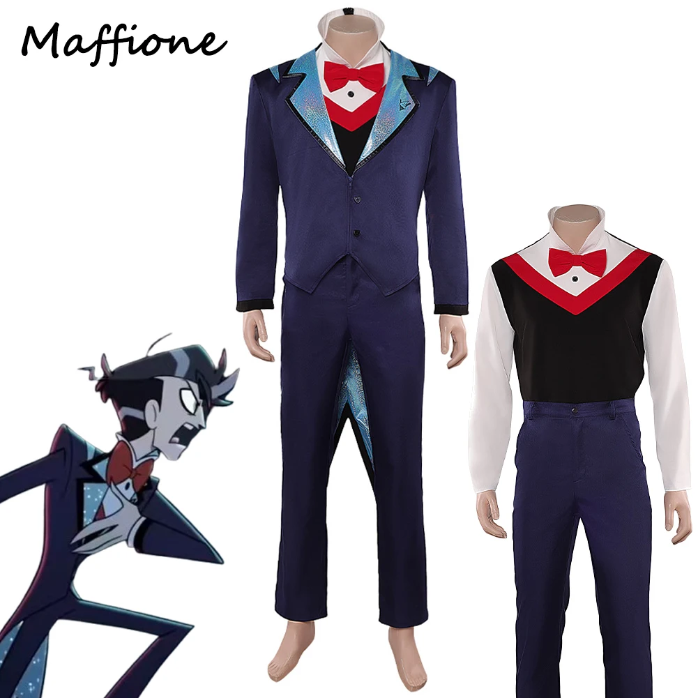 

Hotel TV Hell Inn Human VOX Disguise Suits Clothing Bow Tie Shirts Pants Set Outfits Men Adult Roleplay Halloween Party Outfits