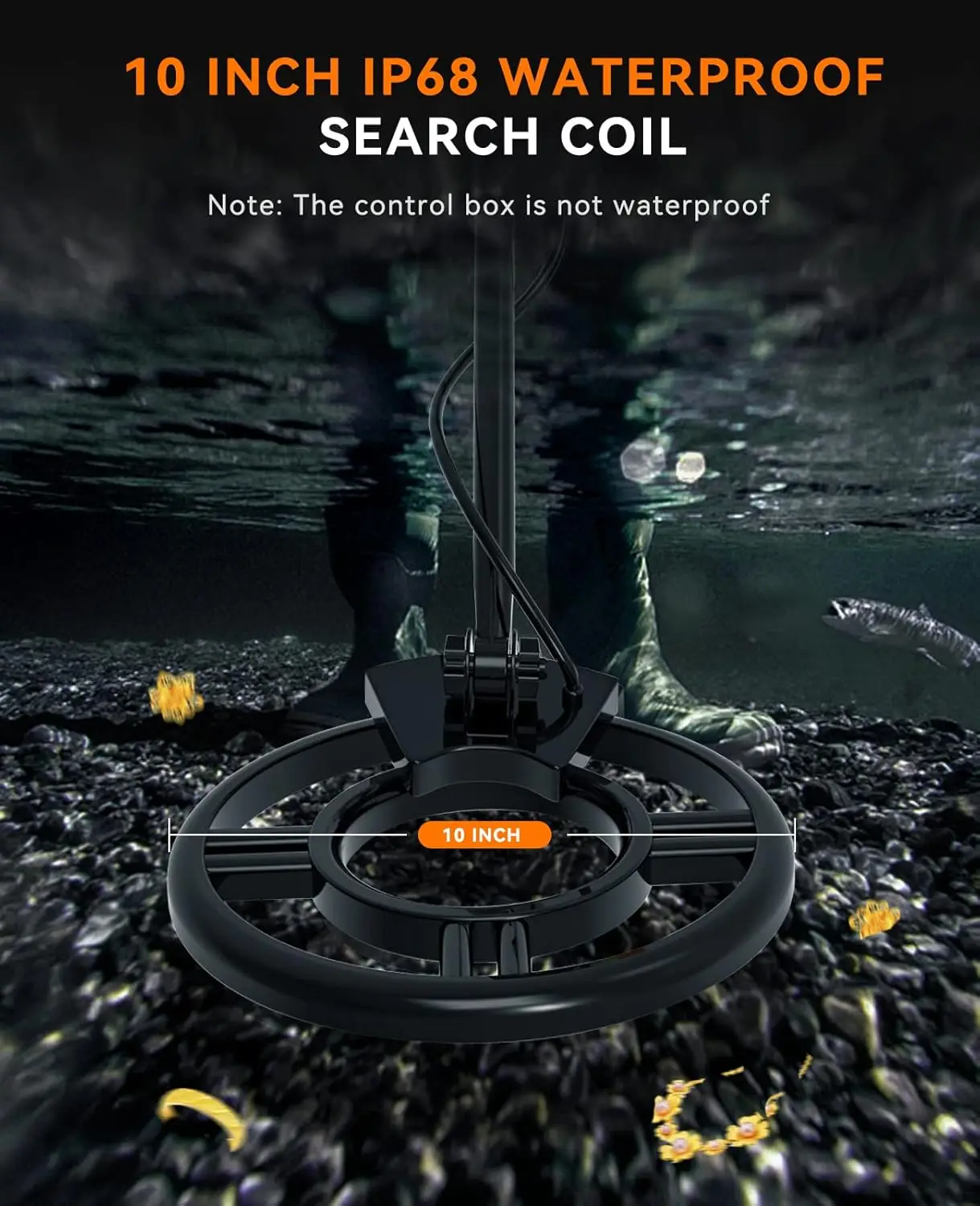 Metal Detector per Adulti, Metal Detector Professionale Impermeabile ad Alta Precisione, Profondità di Rilevamento 10'', Pinpoint, Disco e Notch &