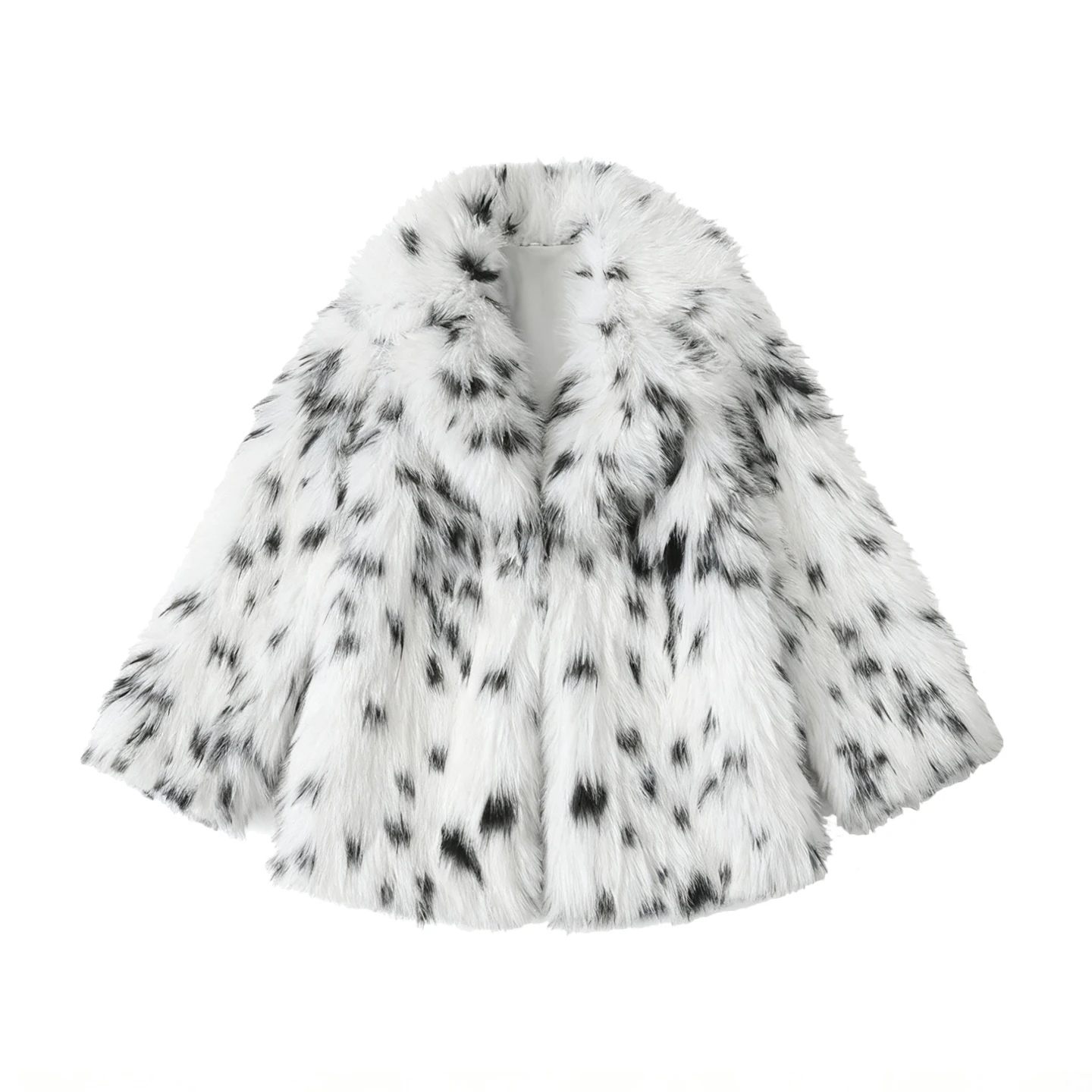 معطف فرو صناعي أنيق للنساء لخريف 2025 وصل حديثًا مطرز باللون الأبيض طويل Sve ort Jaet