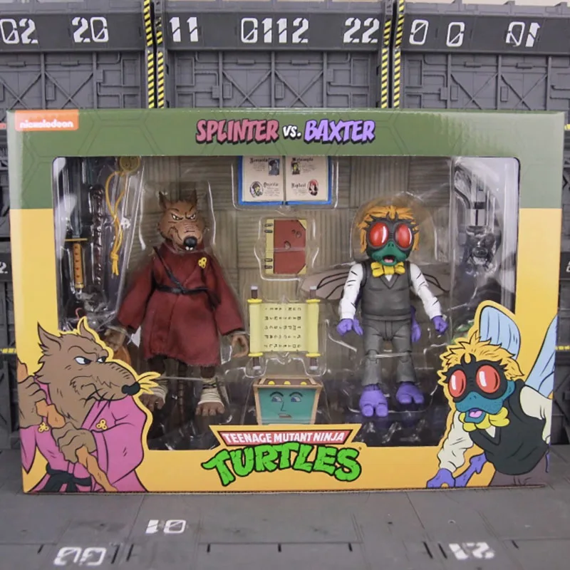 NECA TMNT Figura Splinter y Baxter Figuras de acción 1987 Comic Teenage Mutant Ninja Turtle Figuirne Anime Modelo original de 7 pulgadas