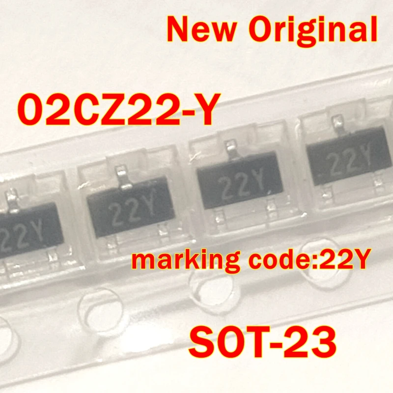

1pcs to 100pcs 02CZ22-Y SOT-23 New Original marking code:22Y Zener Diode, 2.5%, 0.2W, Silicon, Unidirectional