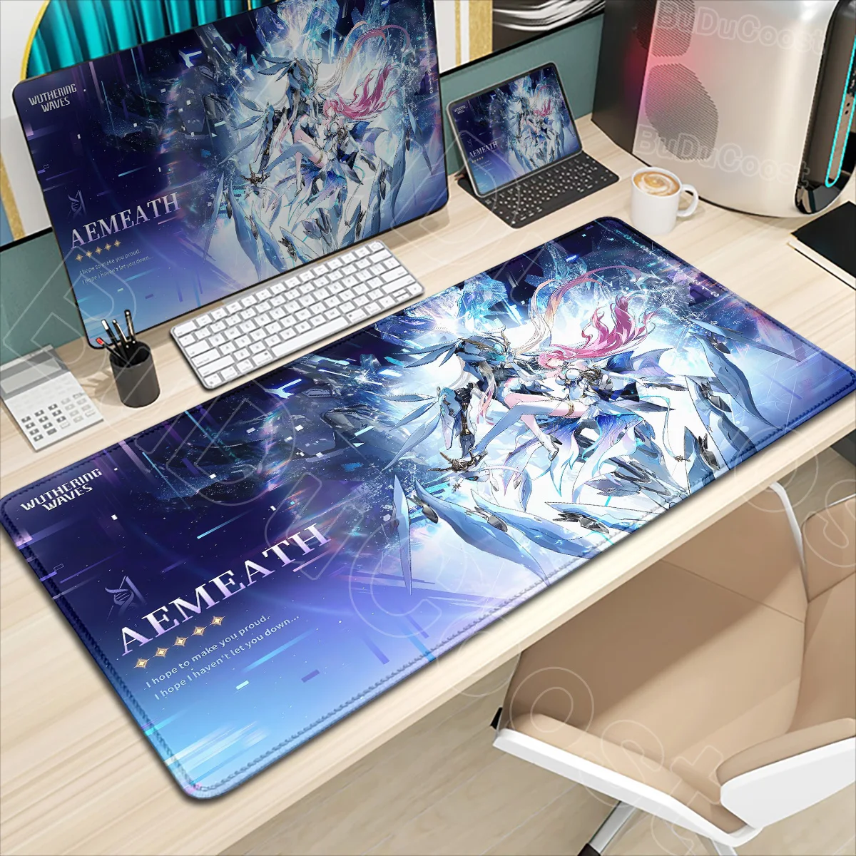 

New Cute Luuk Herssen Aemeath Mouse Pad Game Wuthering Waves Mousepad Computer Gaming Accessories Anime Non-slip Rubber Desk Mat