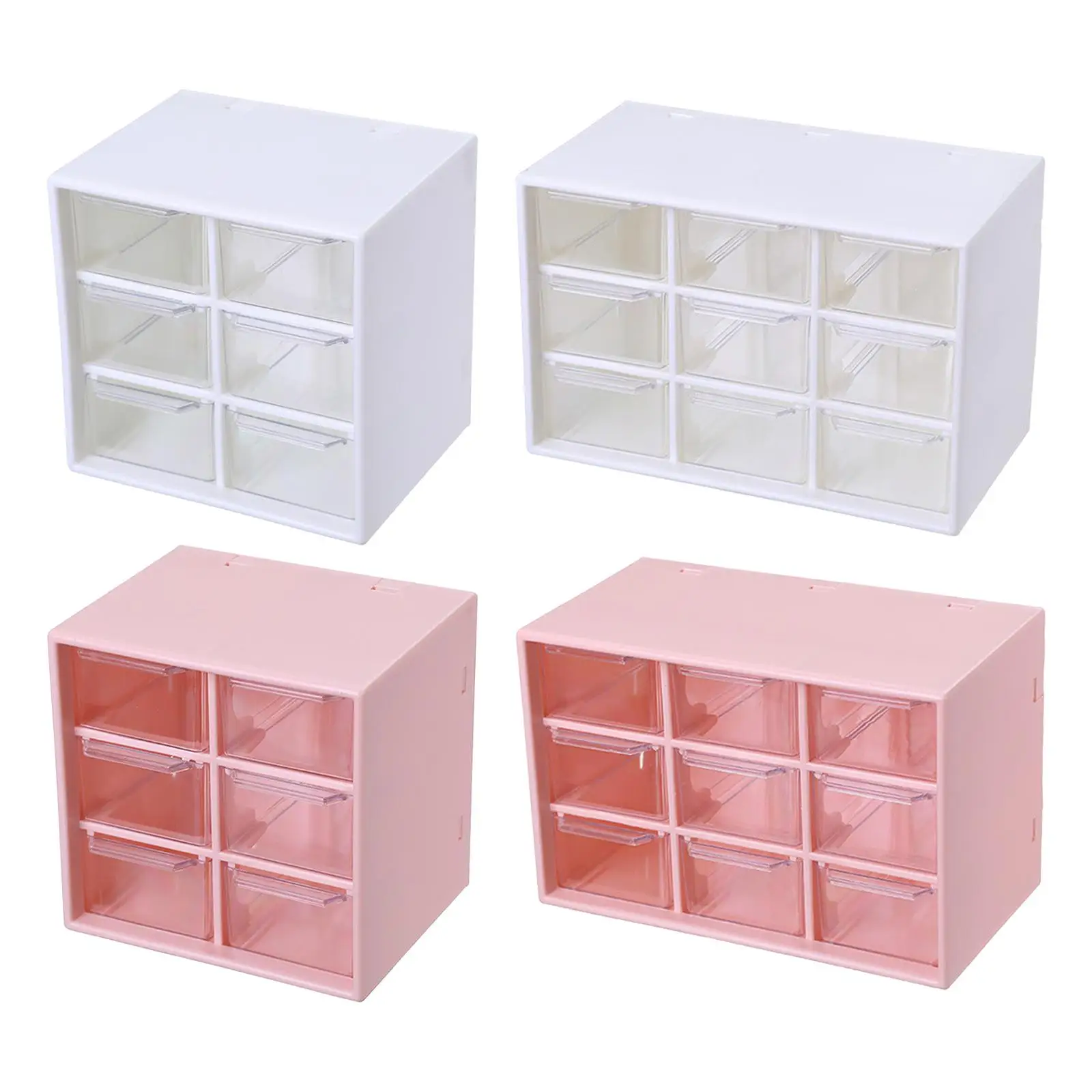 Desktop Storage Box with Drawer Dustproof Desk Organizer Desktop Container for Jewelry Cosmetics Girl Women Home Office Bedroom