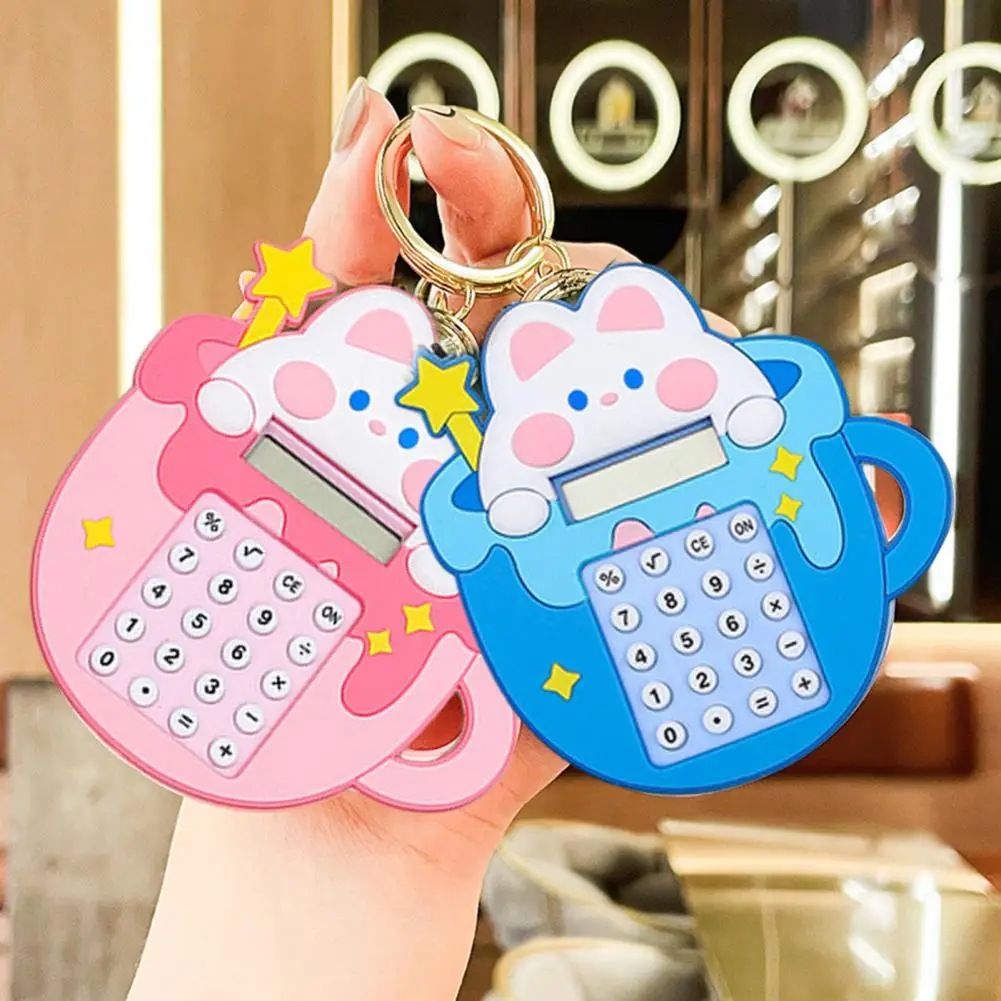 Cartoon Keychain Calculator Schoolbag Pendant Adorable Appearance Battery-Operated Portable Mini Calculator Decor