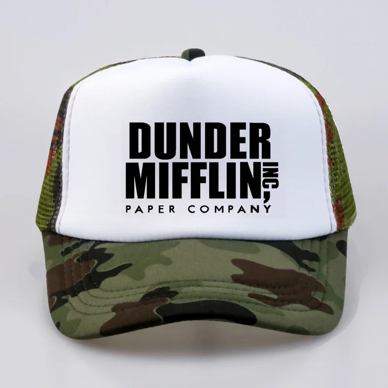 2020 summer Men Print The Office TV Show Dunder Mifflin Baseball Cap Unisex Casual Mesh Trucker cap Letter Adjustable sports hat