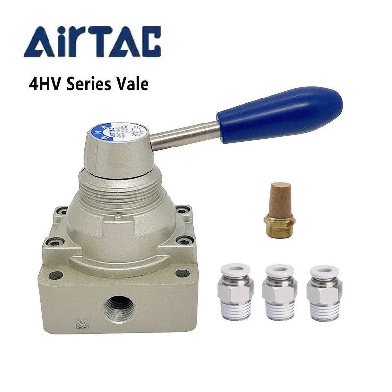 AirTac Pneumatic 4/3 Way Rotary Lever Hand Valve Manual Flow Control 3 Position 4HV210-08/230-10/430-15 4/3 4/2