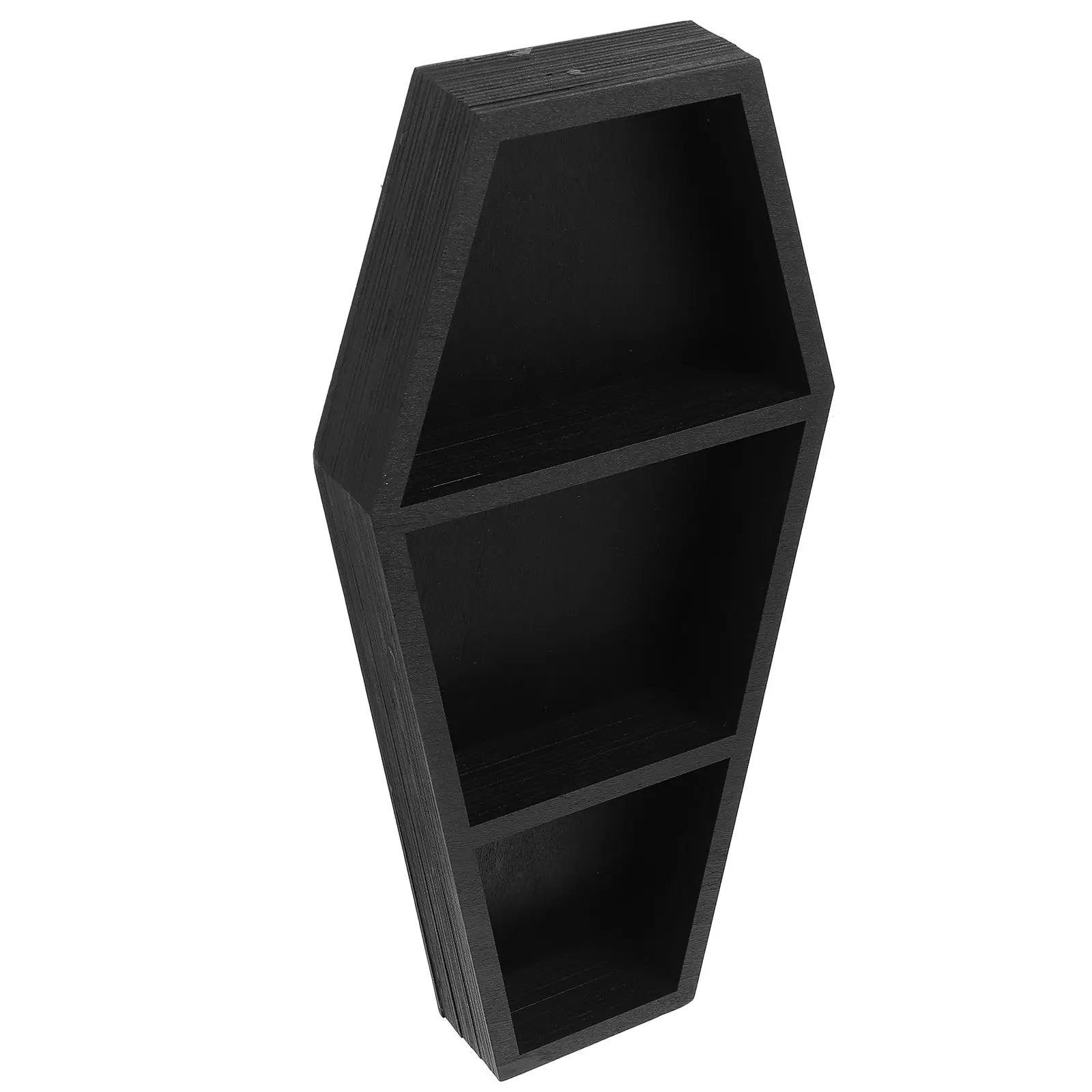 

Coffin Shaped Storage Rack Gothic Decor Wood Material Heavy Duty Floating Shelf Wall Mount Home ganization Plants Candles Books