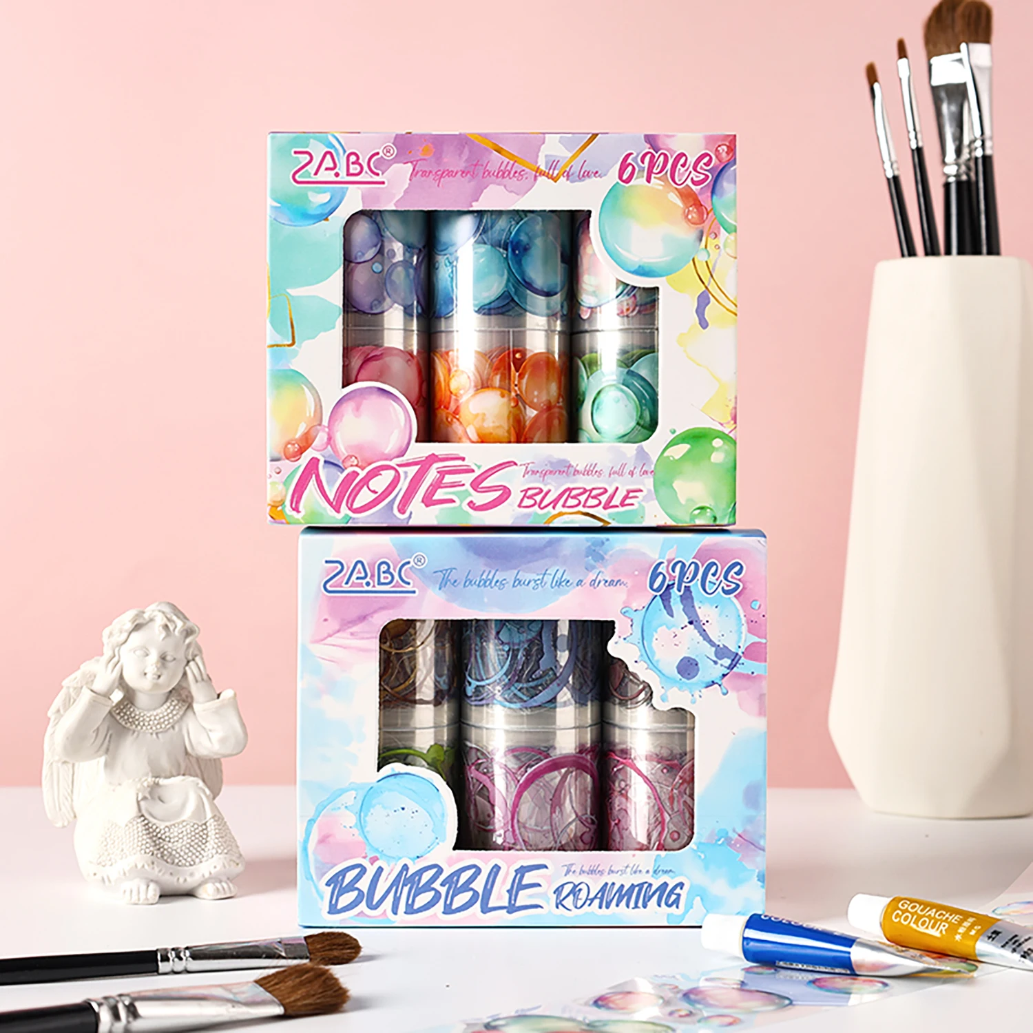 2packs/LOT Water color bubbles series cute lovely retro decorative PET tape